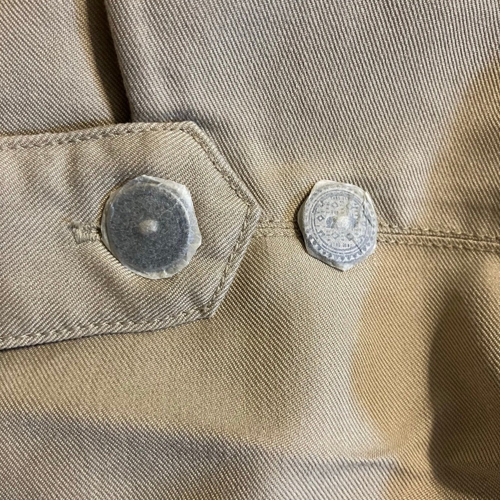 Directives VTG Overall Dress M Khaki Tan Side Buttons Maxi Length Lyocell Blend - Picture 10 of 11